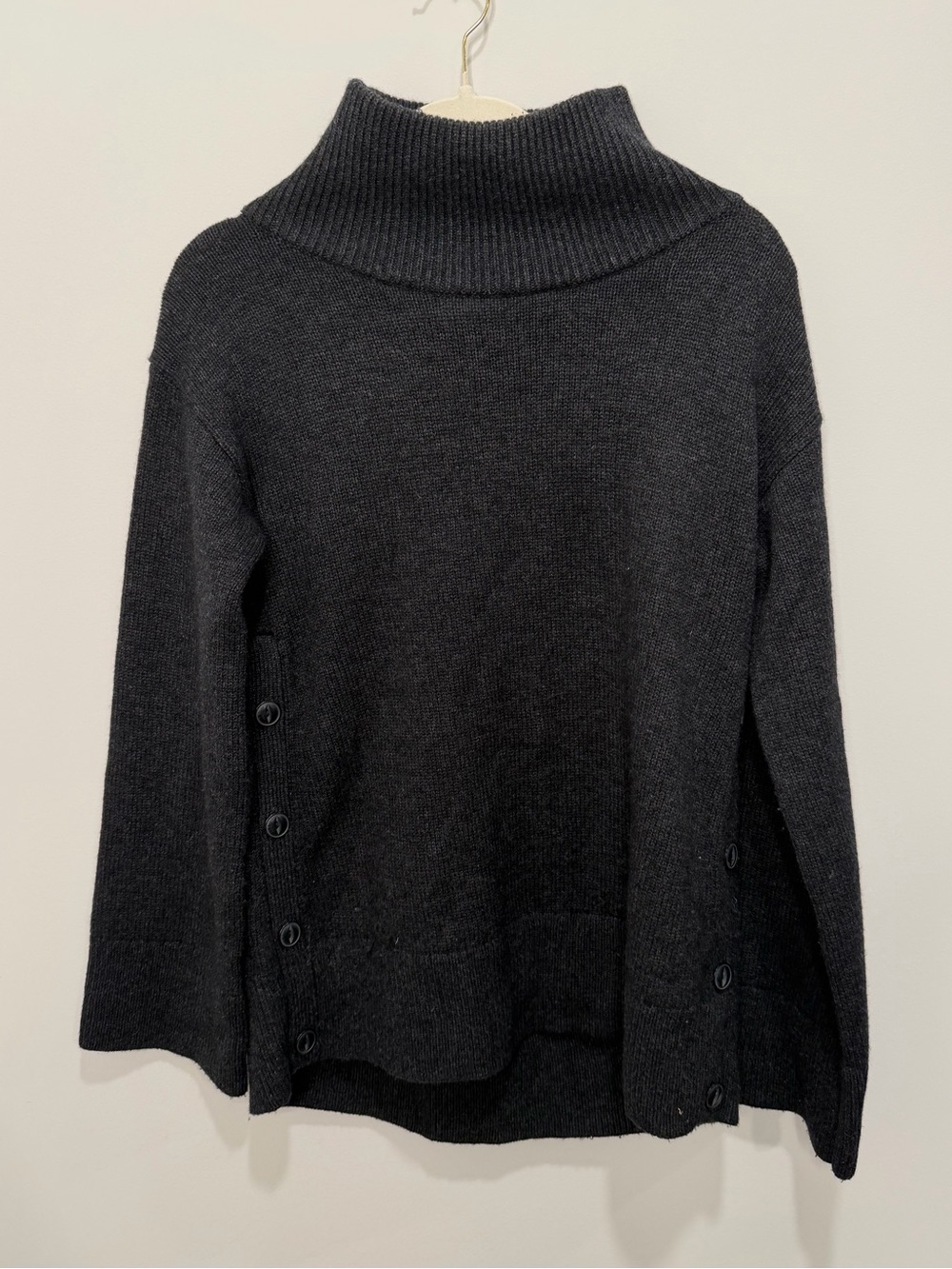 Rag & Bone Wool Cashmere Turtleneck Button Side Sweater Oversized Size XS
